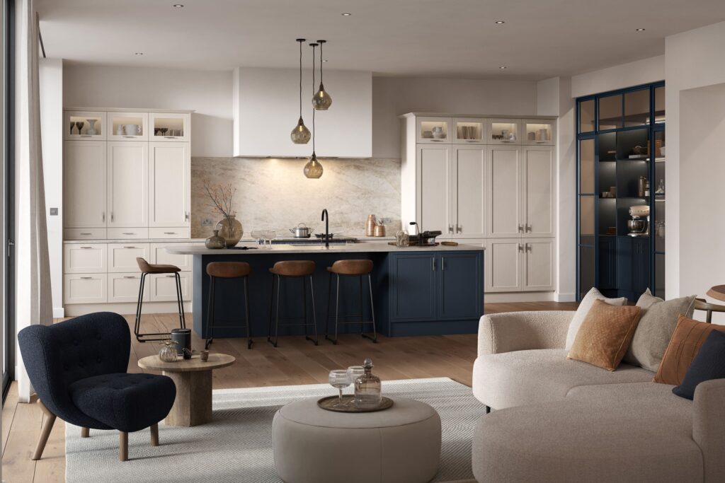 arrington shell slate blue classic traditional kitchen uform