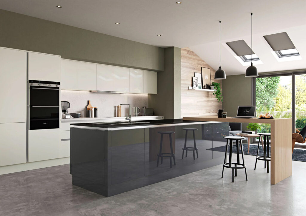 zola gloss porcelain graphite modern contemporary kitchen uform